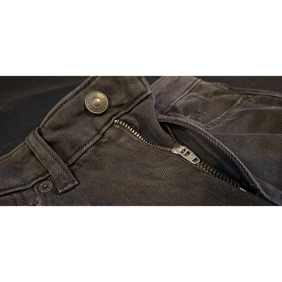 American Eagle Strigid Onyx Black Distressed Ripped Mom Jeans Size 000 23W - Picture 10 of 16